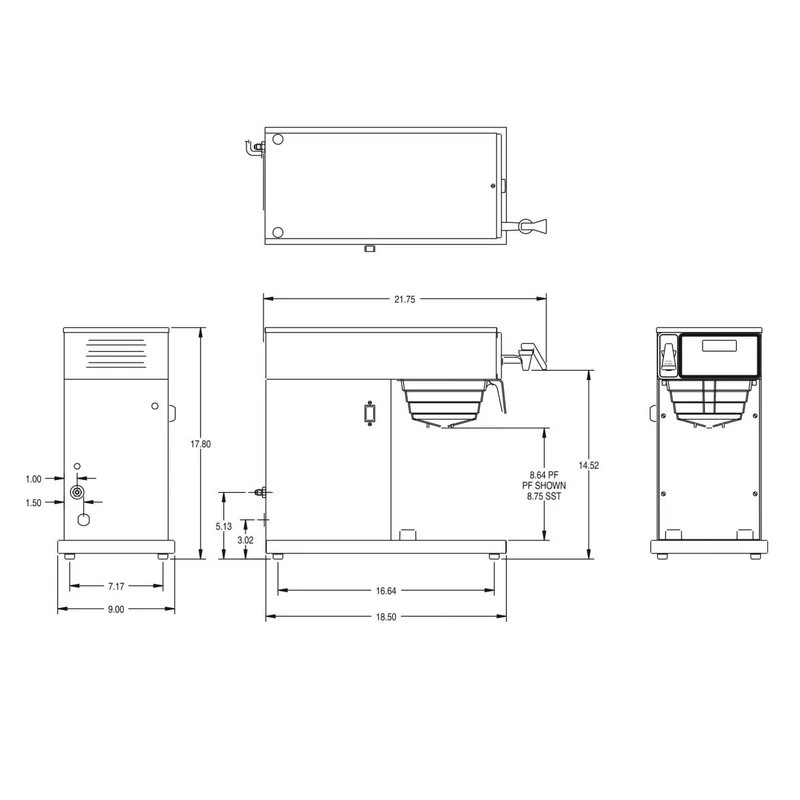 Bunn Axiom-DV-TC — Cafetière automatique double tension pour carafe isotherme