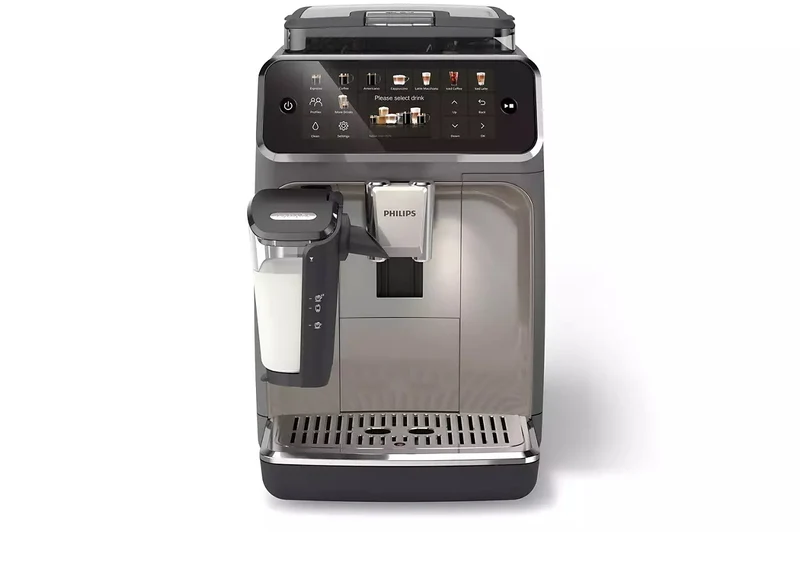 Machine à café automatique Philips 5500 LatteGo — 20 boissons chaudes et glacées, écran tactile, SilentBrew