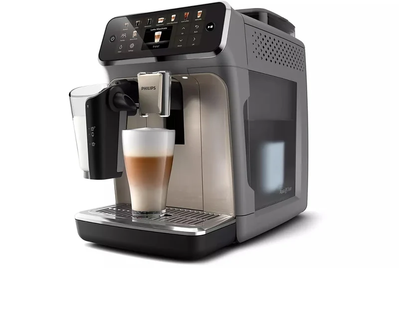 Machine à café automatique Philips 5500 LatteGo — 20 boissons chaudes et glacées, écran tactile, SilentBrew