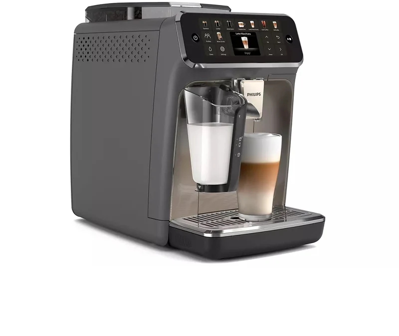Machine à café automatique Philips 5500 LatteGo — 20 boissons chaudes et glacées, écran tactile, SilentBrew