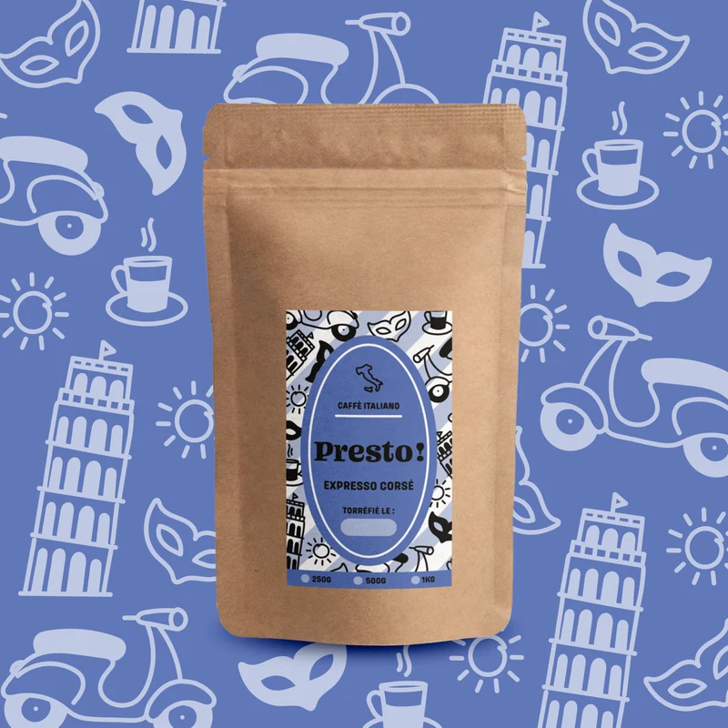 Café Moulu Presto - Blend Expresso Corsé | Arabica/Robusta - Goût Italien