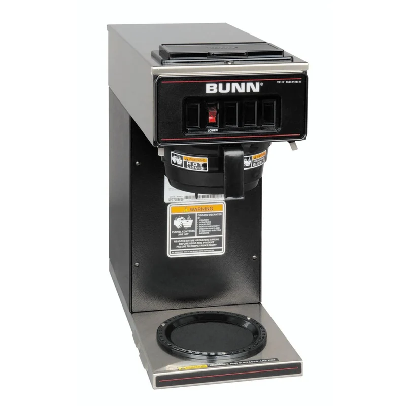 Bunn VP17-1 — Cafetière filtre commerciale Pourover profil bas avec 1 réchauffeur, sans plomberie