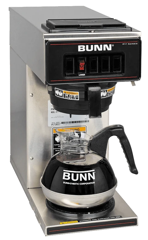 Bunn VP17-1 — Cafetière filtre commerciale Pourover profil bas avec 1 réchauffeur, sans plomberie
