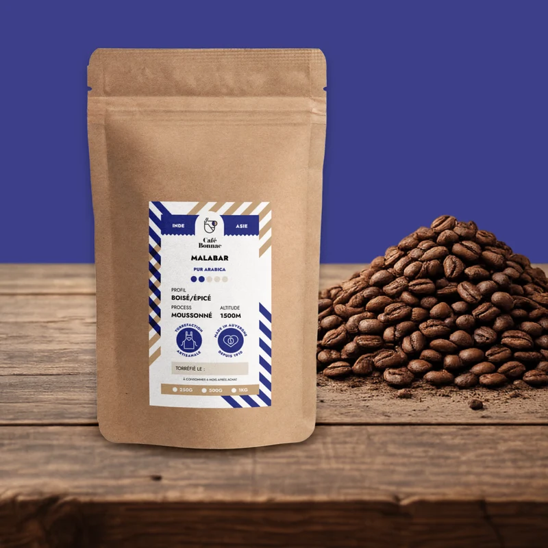 Café en Grain Inde Malabar - Café Bonnac | 100% Arabica