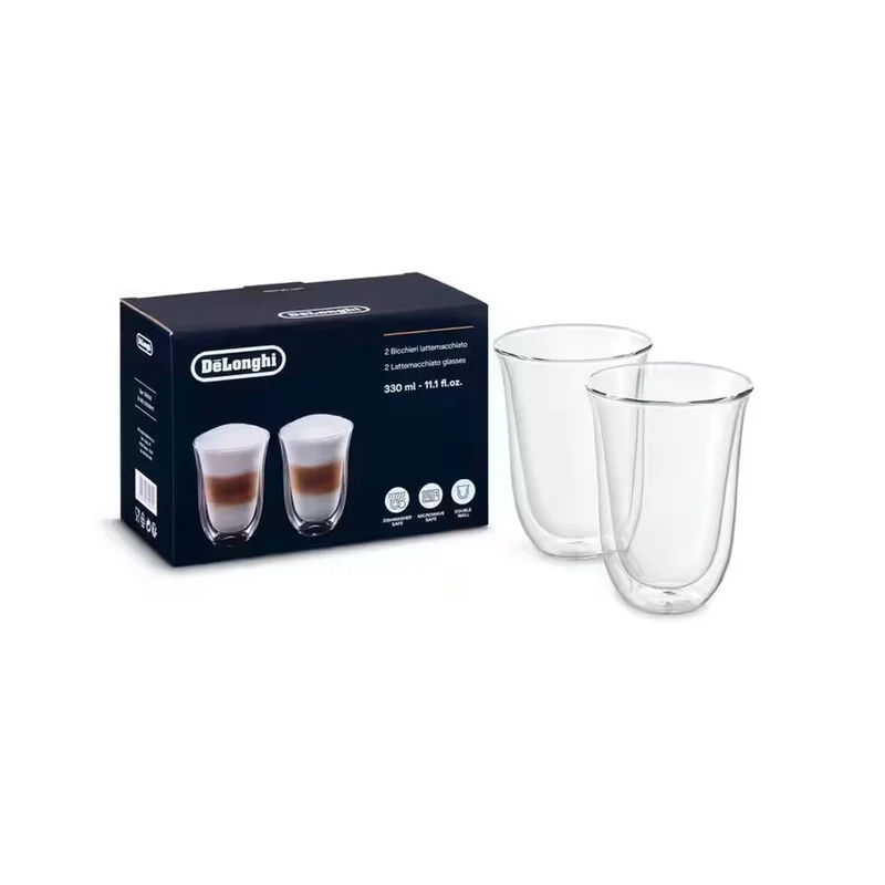 DeLonghi - Verres à macchiato double parois (2x 330 mL)