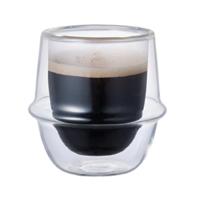 Kinto - Kronos Tasse à espresso en verre double paroi (80 ml)