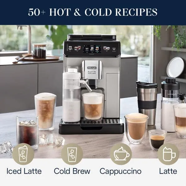 DeLonghi - Machine à espresso automatique Eletta Explore (avec Cold Brew)