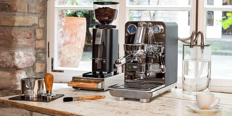 ECM Puristika — Machine à espresso compacte, groupe E61, PID, sans buse vapeur, 195 mm