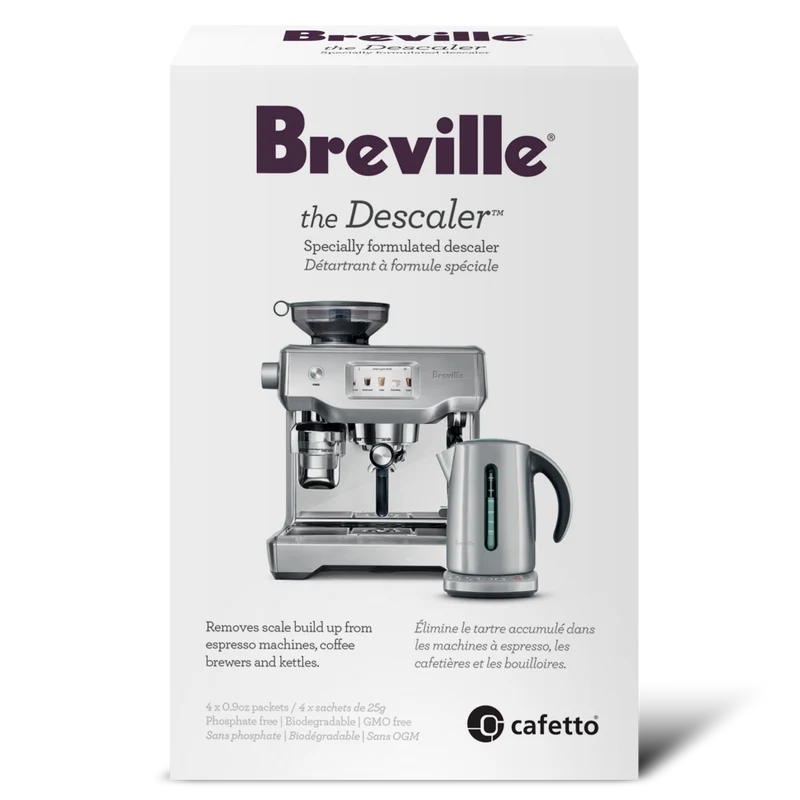 Breville Détartrant : poudre biodégradable, boîte de 4, sans phosphate