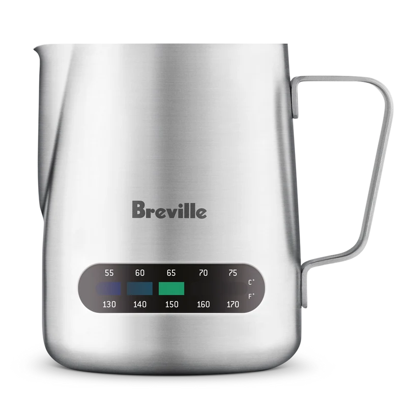 Breville Pichet à lait Temp Control : bande thermomètre intégrée, 473 ml, acier inoxydable