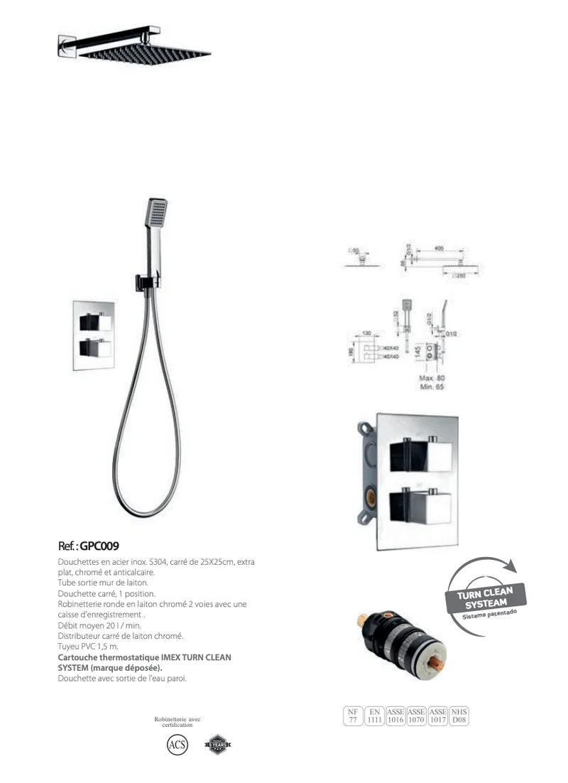 Set de douché encastrée Cies