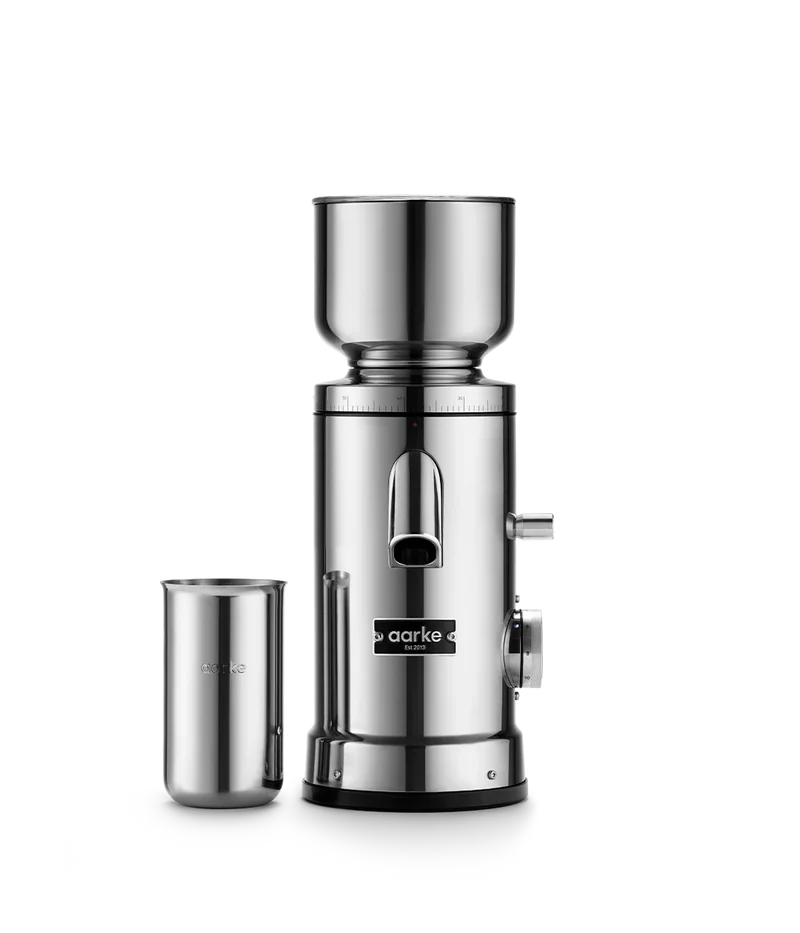 Aarke - Moulin Meule Plate Acier Inox + 500g de café d'exception