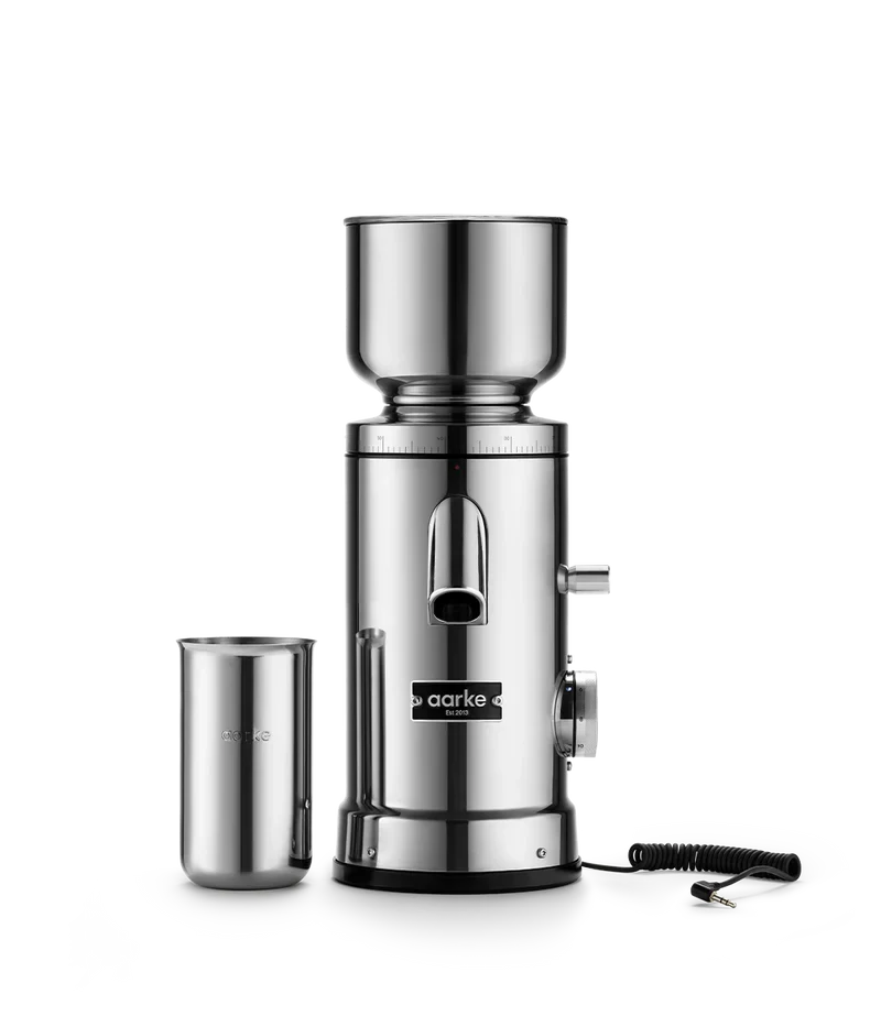 Aarke - Moulin Meule Plate Acier Inox + 500g de café d'exception