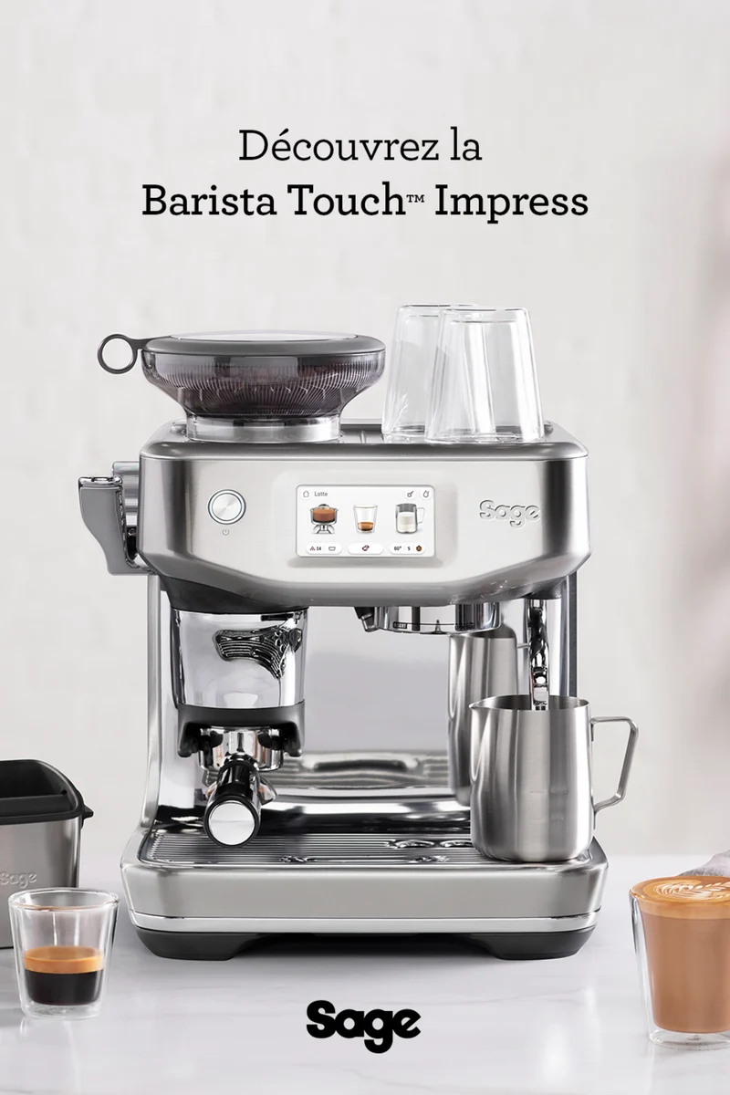 SAGE - Barista Touch Impress + 1kg de café + 2h de formation