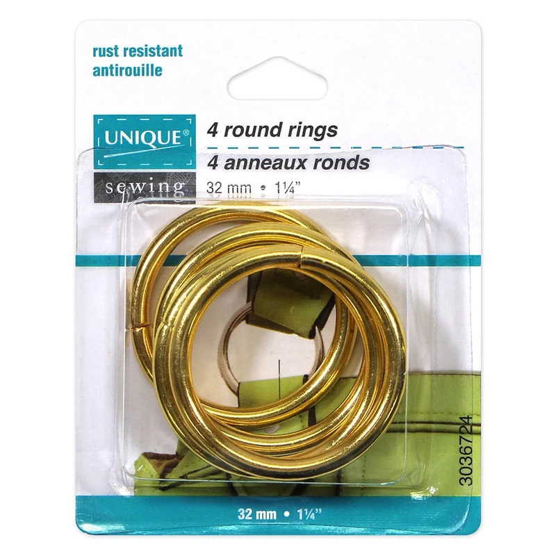 UNIQUE | Anneaux ronds | 32 mm (1 1/4″) | 4 pièces.