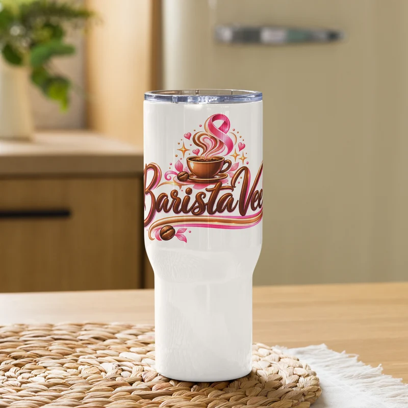 Travel mug with a handle