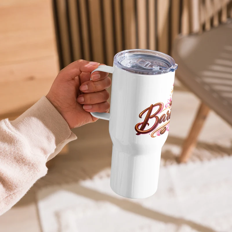 Travel mug with a handle