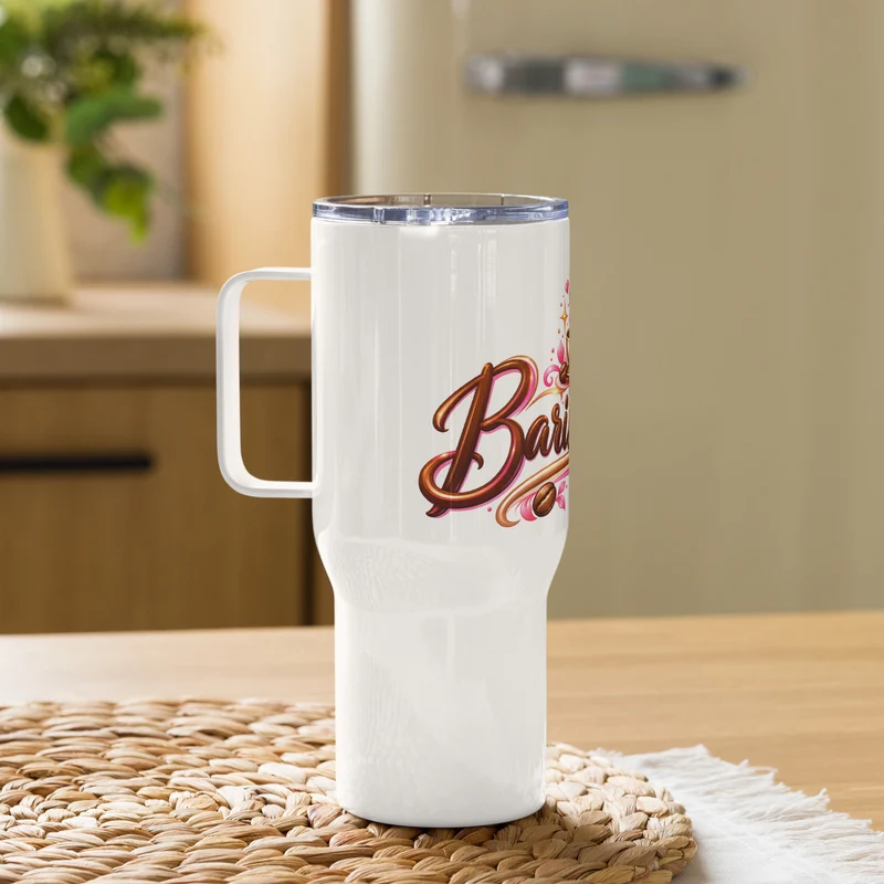 Travel mug with a handle