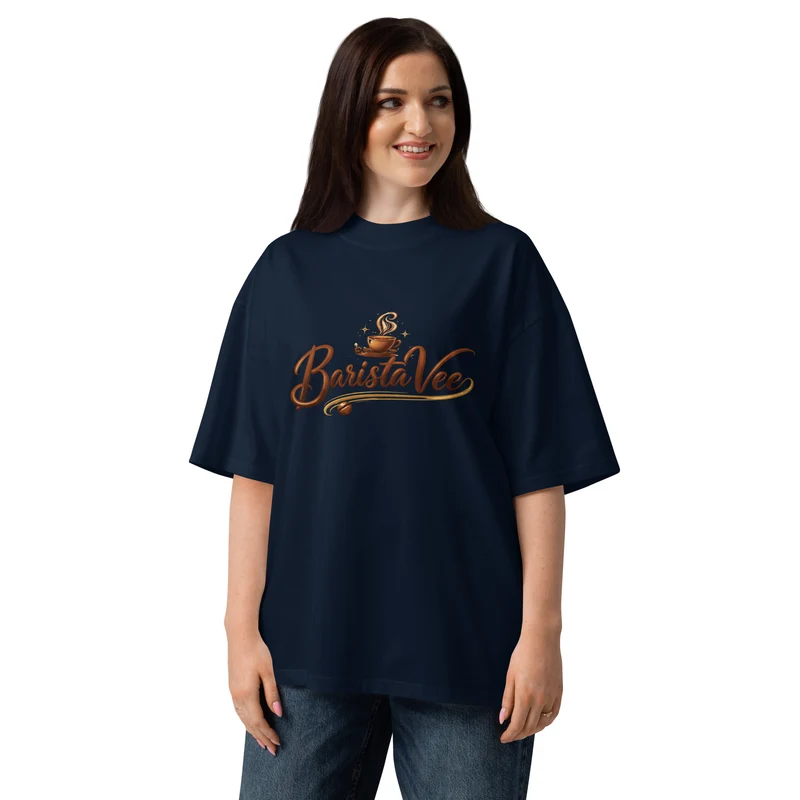 Unisex organic oversized high neck t-shirt