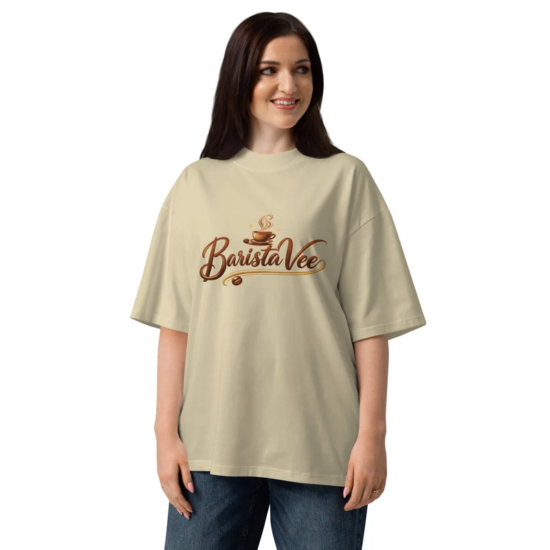 Unisex organic oversized high neck t-shirt