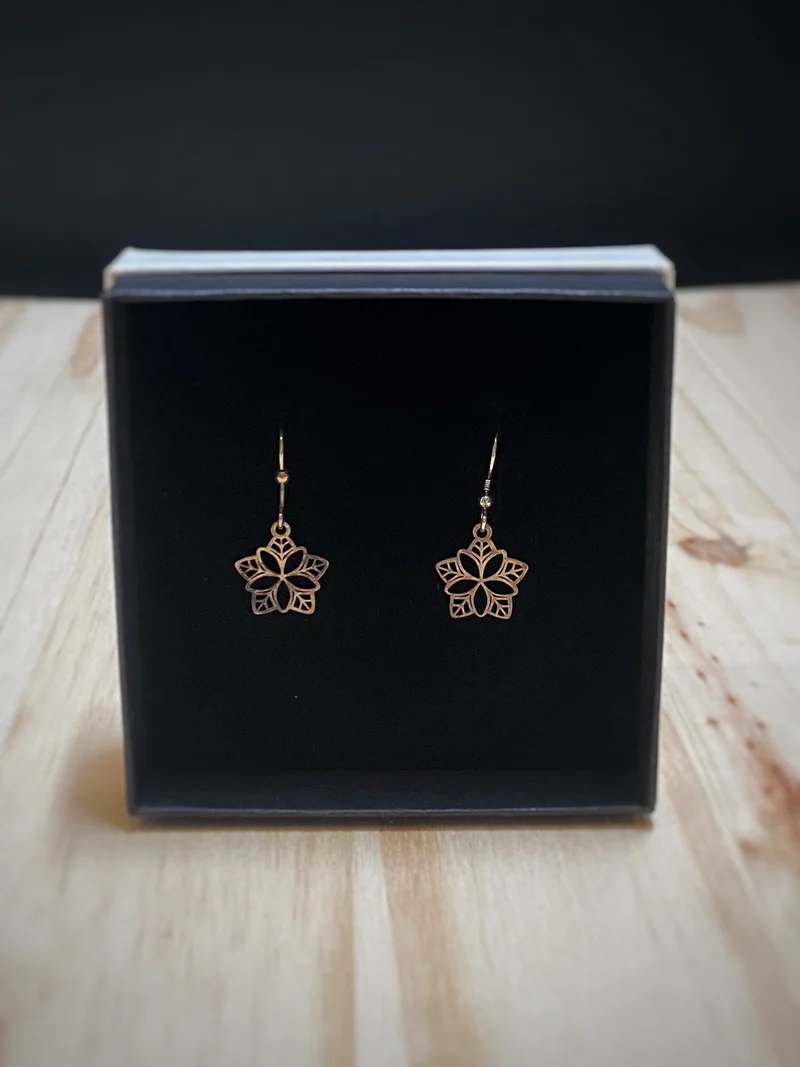 Coffret thé ou café + boucles d'oreilles "fleur de café"