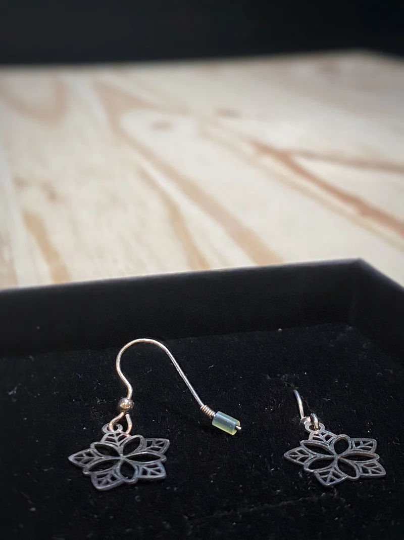 Coffret thé ou café + boucles d'oreilles "fleur de café"