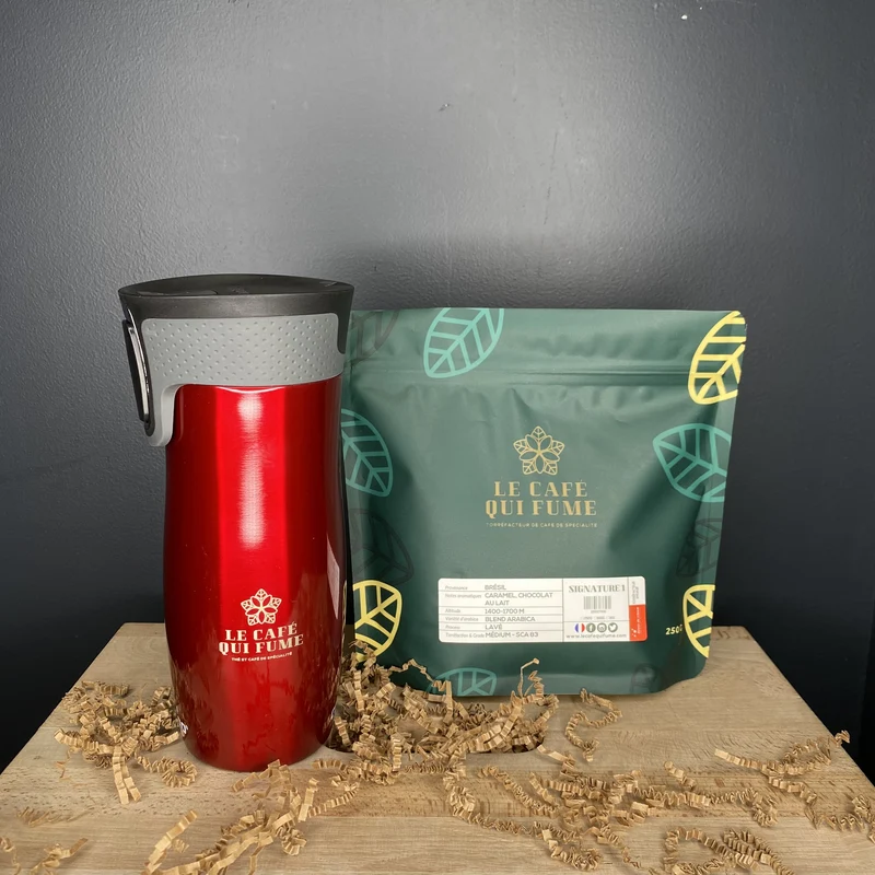 Mug isotherme CONTIGO WEST LOOP + 250g de café Signature 1 du Brésil