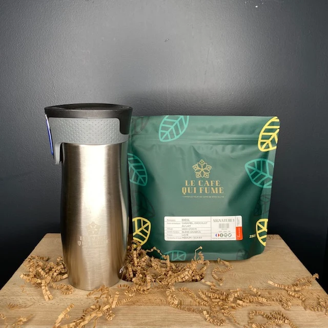 Mug isotherme CONTIGO WEST LOOP + 250g de café Signature 1 du Brésil