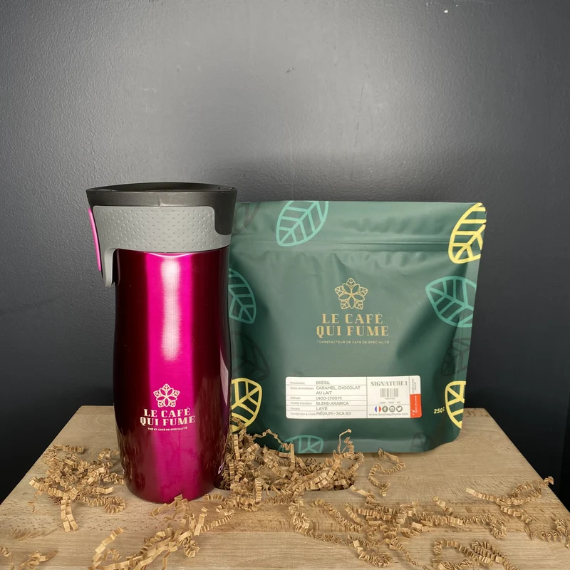 Mug isotherme CONTIGO WEST LOOP + 250g de café Signature 1 du Brésil