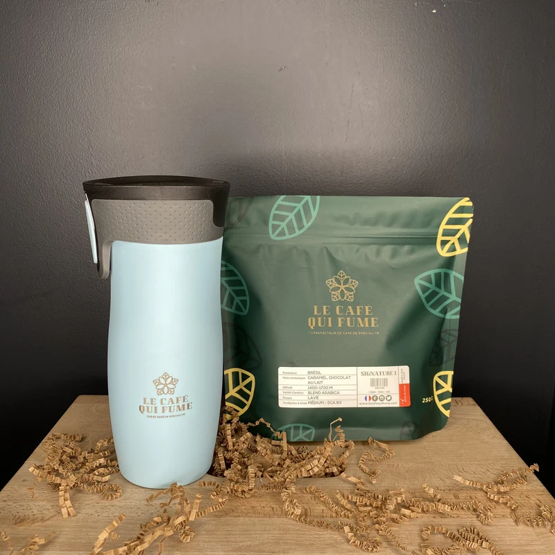 Mug isotherme CONTIGO WEST LOOP + 250g de café Signature 1 du Brésil