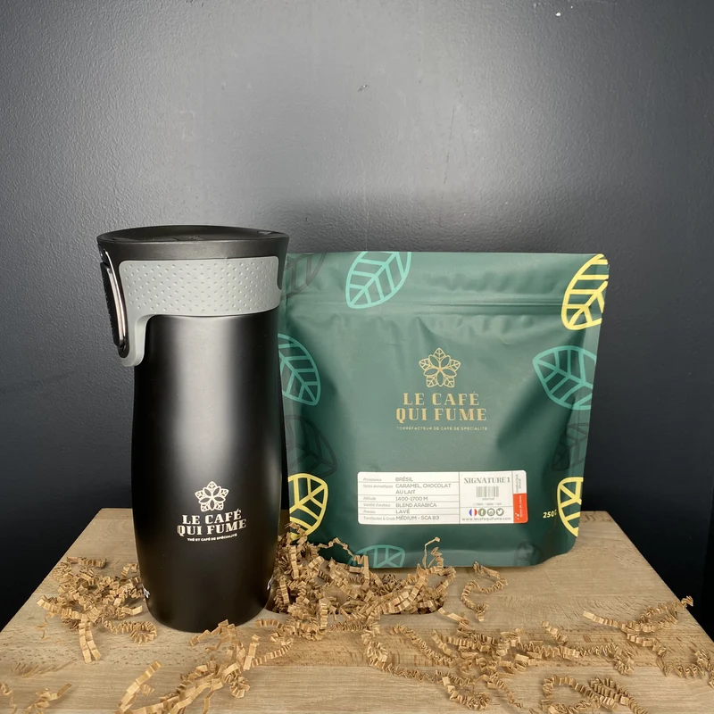 Mug isotherme CONTIGO WEST LOOP + 250g de café Signature 1 du Brésil