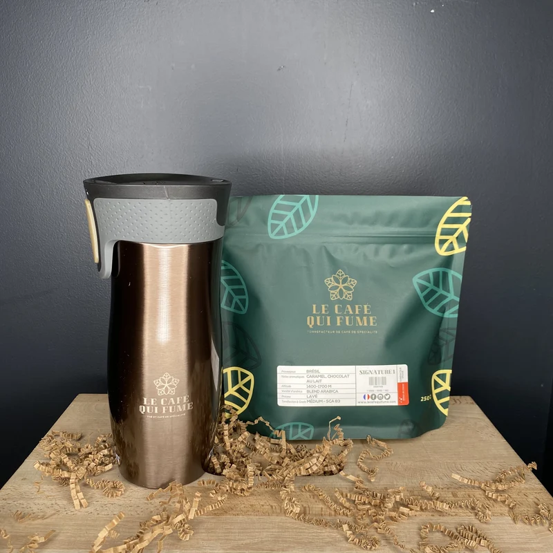 Mug isotherme CONTIGO WEST LOOP + 250g de café Signature 1 du Brésil