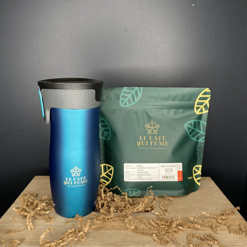 Mug isotherme CONTIGO WEST LOOP + 250g de café Signature 1 du Brésil