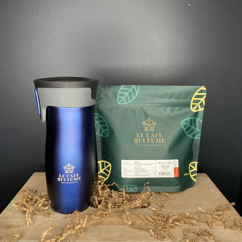 Mug isotherme CONTIGO WEST LOOP + 250g de café Signature 1 du Brésil