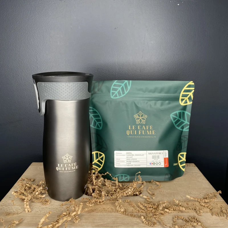 Mug isotherme CONTIGO WEST LOOP + 250g de café Signature 1 du Brésil