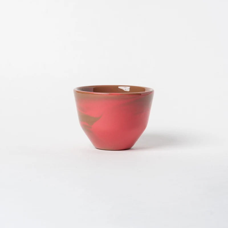 Tasse en porcelaine Cappuccino / Café filtre - Rose & Chocolat glossy