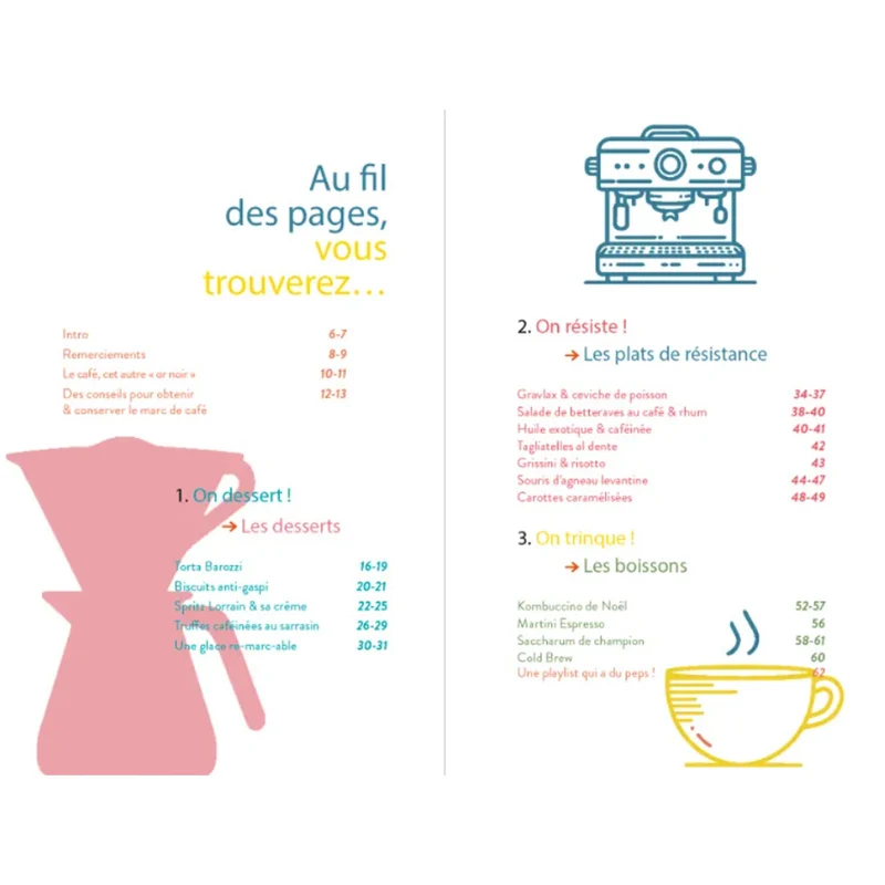 Livre Re-garder le marc de café : Recettes de chef.fe.s Vol. 1