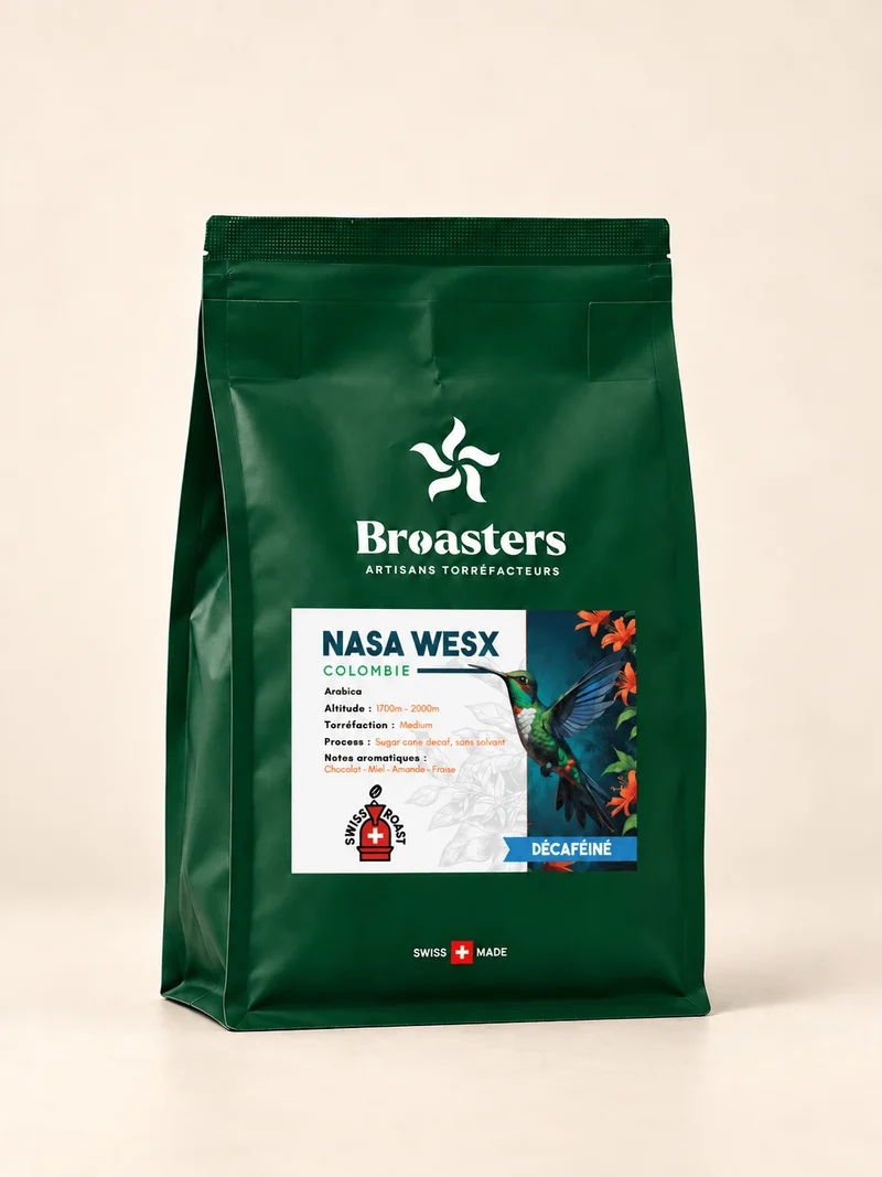 Café en grain Colombie Nasa Wesx Décaféiné